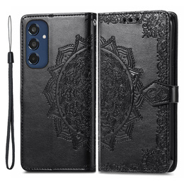 Откидной чехол для Samsung Galaxy M35, Mandala, чёрный