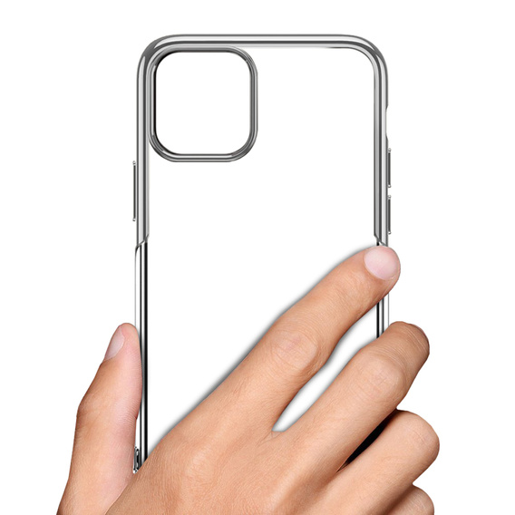 Etui ERBORD TPU Frame do iPhone 13 Pro Max  - Clear / Silver