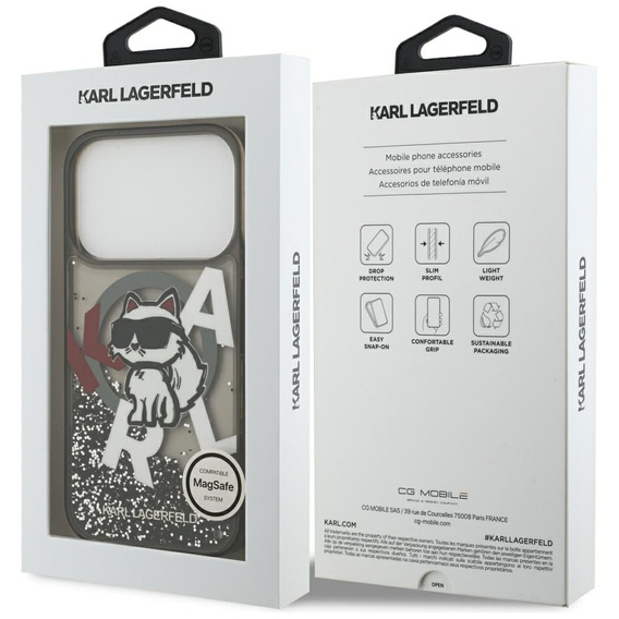 Чехол Karl Lagerfeld Liquid Glitter Choupette MagSafe для iPhone 17 Pro Max