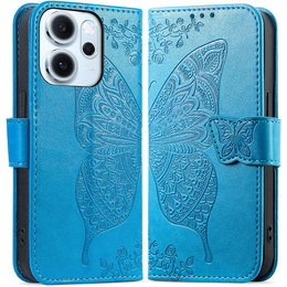 Чохол-розкладачка для Oppo Reno 14F, гаманець, метелик, синій