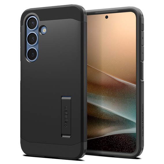 Чехол Spigen для Samsung Galaxy S25, Tough Armor Mag MagSafe, чёрный + закаленное стекло 9H