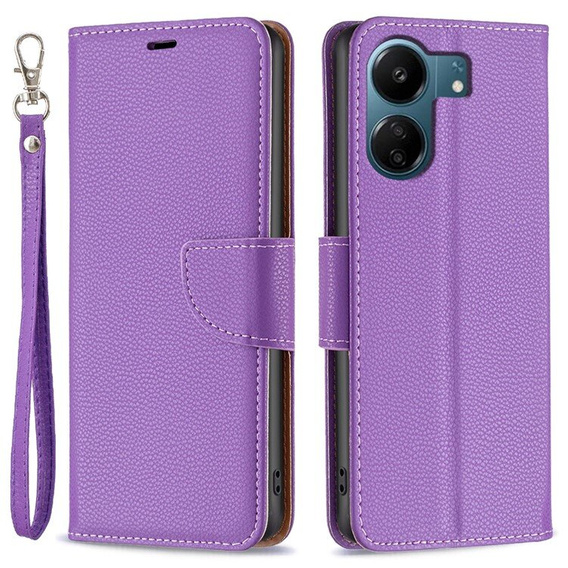 Откидной чехол для Samsung Galaxy A05s, Wallet Litchi Leather, синий