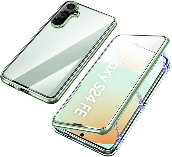 Чохол для Samsung Galaxy S24 FE, Magnetic Dual Glass, зелений