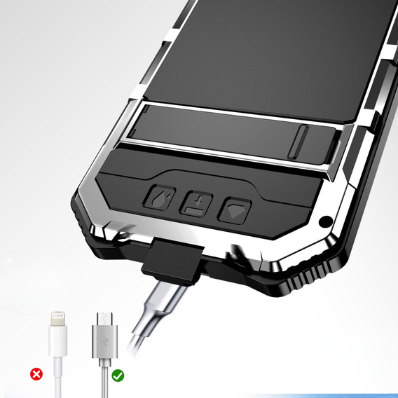 Броньований чохол для iPhone 16E, R-JUST, сріблястий