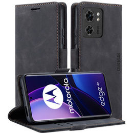 Чехол для Motorola Edge 40, ERBORD Vintage, бумажник с клапаном, чёрный