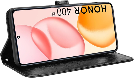 Флип-кейс для Honor 400 5G, Wallet Rhombus, чёрный