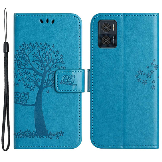 Чохол-книжка для Motorola Moto E22 / E22i, Wallet, tree i sowy, м'яти