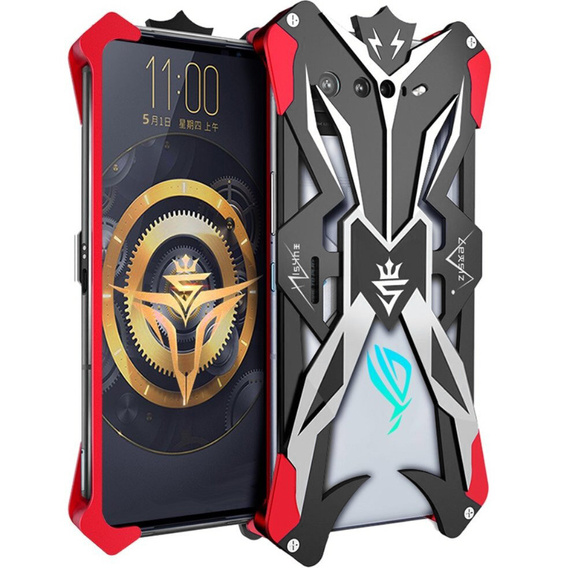 Броньований чохол для Asus ROG Phone 7 5G, Aluminum Alloy, чорний / червоний