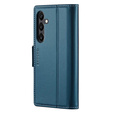 Чехол для Samsung Galaxy S24, ERBORD Glossy Litchi, кошелек с клапаном, синий