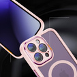 Чохол для iPhone 15 Pro Max, ERBORD Impact Guard, MagSafe, рожевий