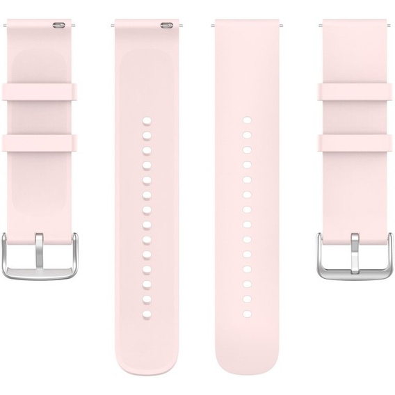 Силиконовый ремешок 20mm, Light Pink/Silver Buckle