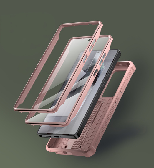 Броньований чохол для Samsung Galaxy S25 Ultra, Dexnor Full Body (Two Frames), рожевий