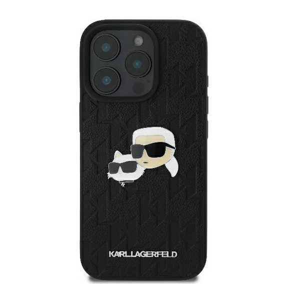 Чехол Karl Lagerfeld Hardcase Monogram Karl & Choupette Head Pin для iPhone 16 Pro