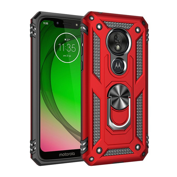 Броньований Чoхол до Motorola Moto G7 Power, Nox Case Ring, червоний
