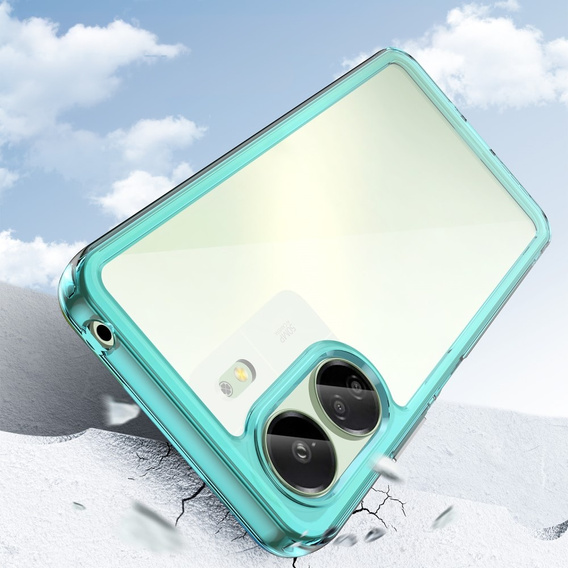 Чехол до Xiaomi Redmi 13C / Poco C65, Fusion Hybrid, прозрачный / синий