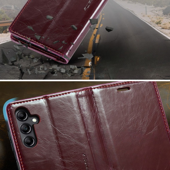 Чохол-обкладинка CASEME для Samsung Galaxy A34 5G, Waxy Textured, червоний