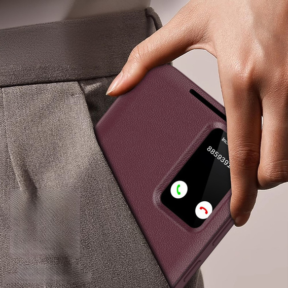 Флип-кейс для Samsung Galaxy S25 Ultra, Smart View Wallet, бордовый