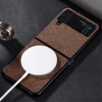Чехол для Samsung Galaxy Z Flip4 5G, Cloth Texture, Brown
