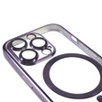 Чохол для iPhone 14 Pro, Electro MagSafe, фіолетовий + Скло на екран