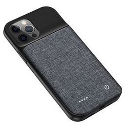Чехол с батареей 6800mAh до iPhone 12 Pro, Oxford Cloth, Black