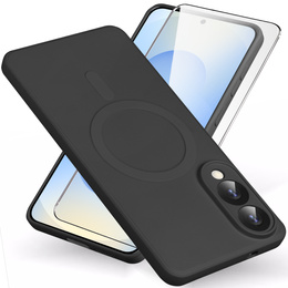 Чохол для Samsung Galaxy S25 Edge, Silicone Lite, чорний + скло 9H