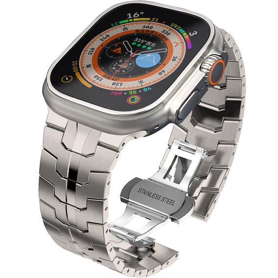 Браслет Stainless Segments до Apple Watch 7/6/5/4/SE/3/2/1 45/44/42mm, Silver