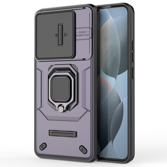 Чохол для Xiaomi Poco F6 Pro, KickStand Camera Lens, фіолетовий