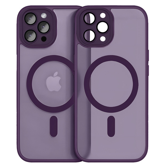 Чехол для iPhone 16 Pro Max, для MagSafe, ERBORD Matt Case, тёмно-фиолетовый + стекло для экрана