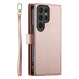 Чохол-книжка для Samsung Galaxy S25 Ultra, Wallet Zipper Pocket, рожевий