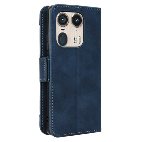 Откидной чехол для Motorola Edge 50 Ultra, Card Slot, темно-синий