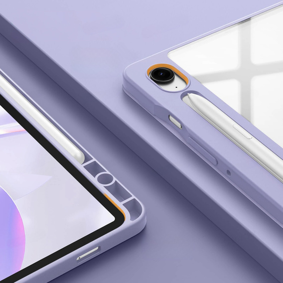 Чохол для Samsung Galaxy Tab S10 Lite / S10 FE / S9 FE, Smartcase Hybrid, з місцем для стилуса, Marble фіолетовий
