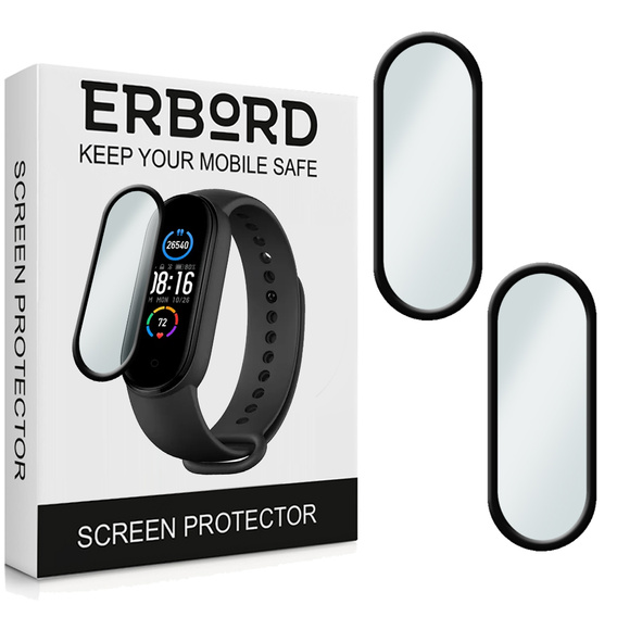 2x Гибридное стекло ERBORD для Xiaomi Mi Band 5