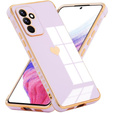 Чехол для Samsung Galaxy A25 5G, Electro heart, фиолетовый + полное клеевое керамическое стекло