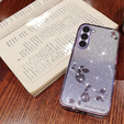 Чохол для Samsung Galaxy S23, Glitter Flower, фіолетовий