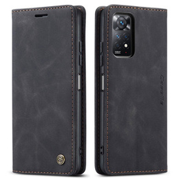 Чехол CASEME для Xiaomi Redmi Note 11 Pro 4G/5G, Leather Wallet Case, чёрный
