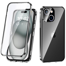 Чехол для iPhone 15, Magnetic Dual Glass, чёрный