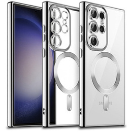 Чехол до Samsung Galaxy S23 Ultra, MagSafe Hybrid, серебряный