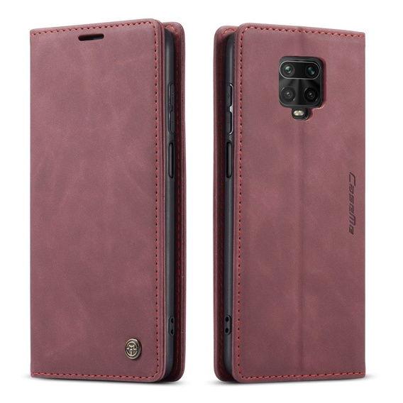 Чехол CASEME для Xiaomi do Redmi Note 9s / 9 Pro, Leather Wallet Case, бордовый