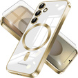 Чохол для Samsung Galaxy S25, Electro MagSafe, золотий + Скло на екран