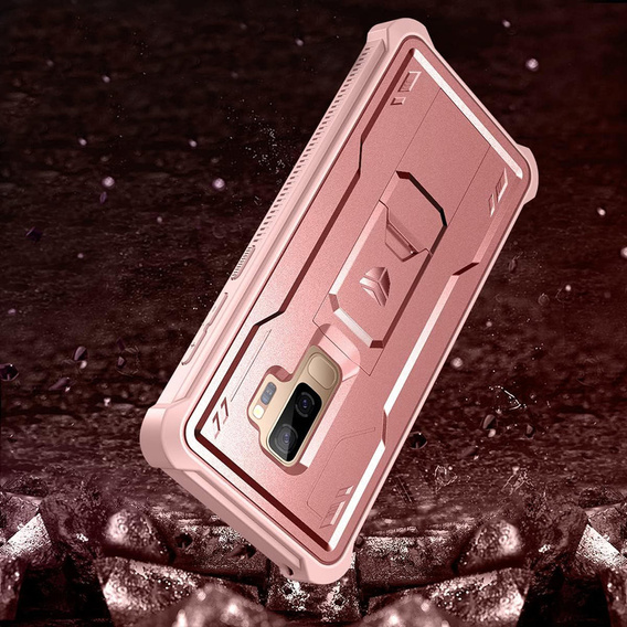 Броньований чохол для Samsung Galaxy S9 Plus, Dexnor Full Body, рожевий rose gold