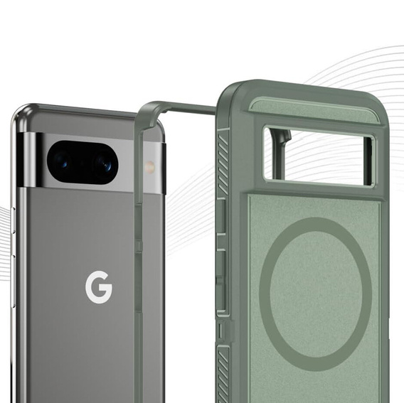 Чехол с рамкой для Google Pixel 8A, для MagSafe, зелёный