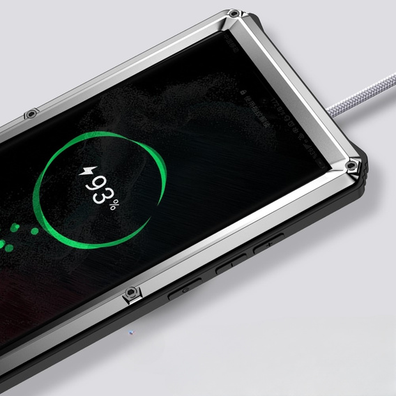 Чехол для Samsung Galaxy S22 Ultra, R-JUST, бронированный, серебристый