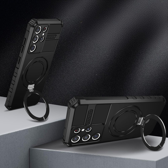 Чохол GKK для Galaxy Z Flip 5 5G, Corners Dropproof MagSafe, прозорий / фіолетовий