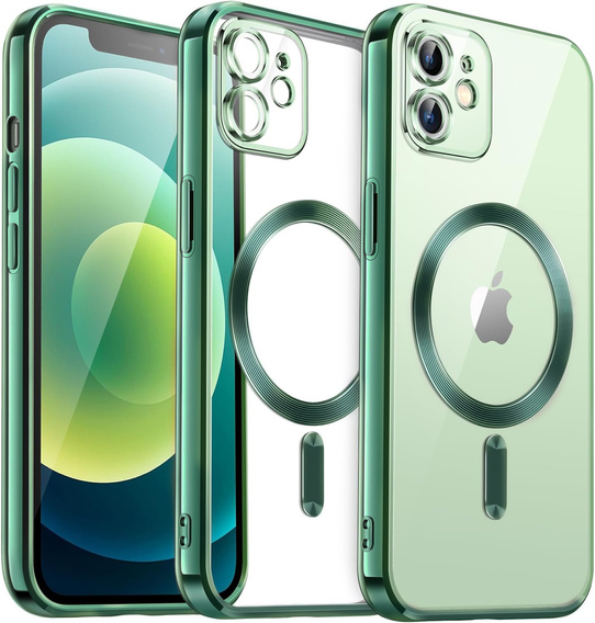 Чехол для iPhone 11, Electro MagSafe, зелёный + стекло для экрана