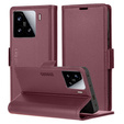 Чехол для Xiaomi 15, ERBORD Glossy Litchi, кошелек с клапаном, красный