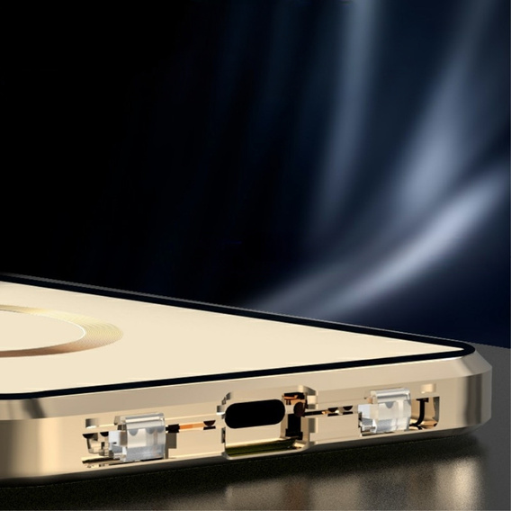 Магнітний чохол Dual Glass MagSafe для iPhone 15, золотий