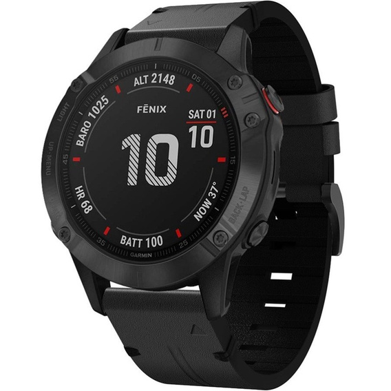 Кожаный ремешок для часов Garmin Fenix 5/6/6 Pro / 7 / Forerunner 935/945 (22mm), Black