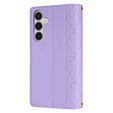 Чохол-сумка для Samsung Galaxy A56 5G, Rhombus Crossbody Leather, фіолетовий