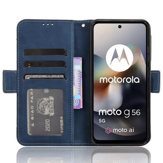 Футляр з клапаном для Motorola Moto G56 5G, Card Slot, темно-синій