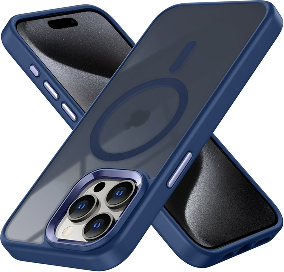 Чехол для iPhone 15 Pro Max, MagColor для MagSafe, темно-синий